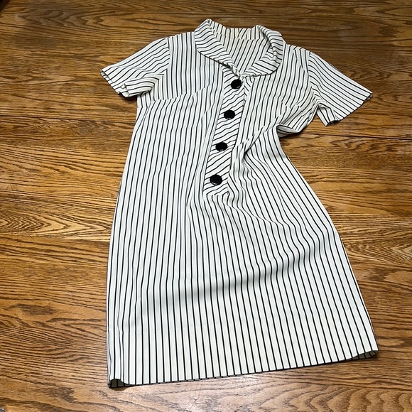 Vintage Polyester retro striped dress - Picture 1 of 5
